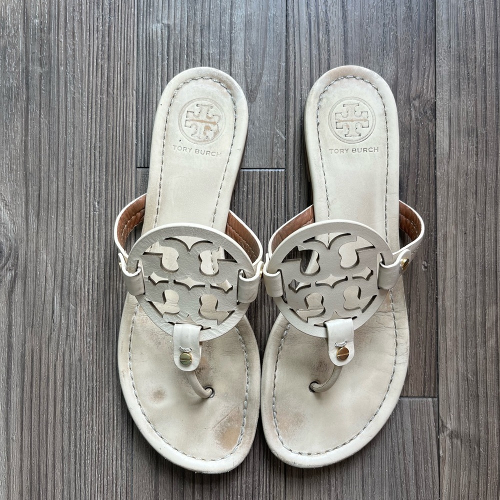 Tory Burch Miller cream leather sandals